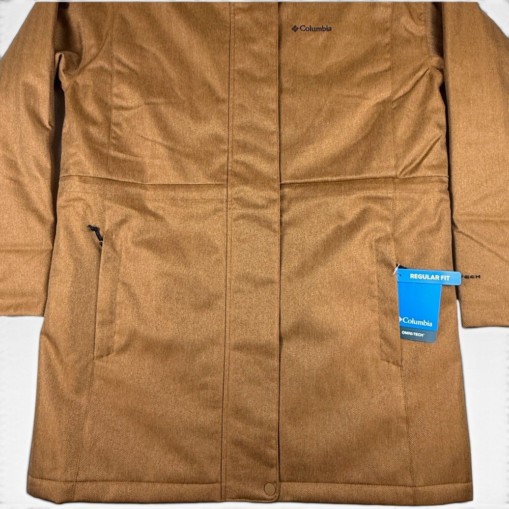 COLUMBIA Portland Point Parka Womens XL Brown‎ Herringbone Omni-Tech Hooded - Picture 6 of 13